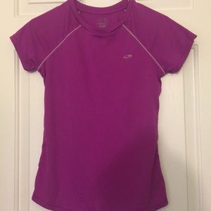Purple athletic shirt sleeve shirt